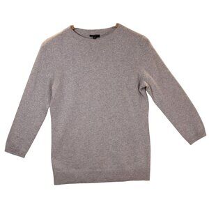 Talbots Gray Metallic Knit Sweater Womens S Lightweight Long Sleeve Crew Neck